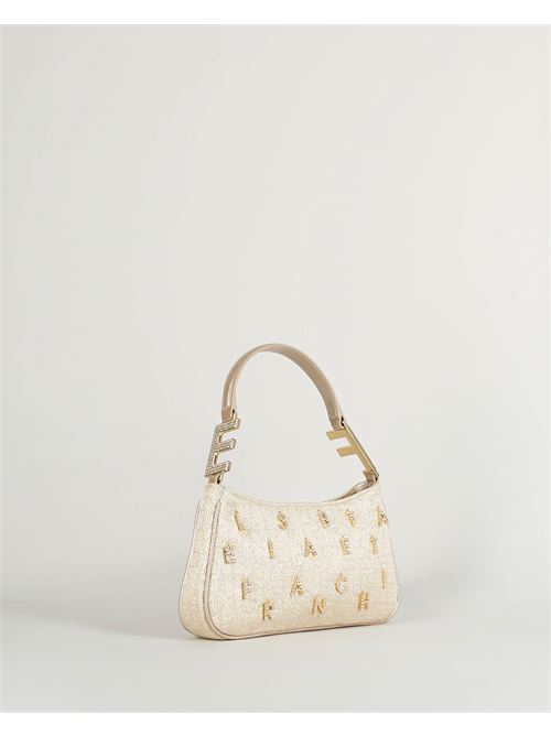 Lurex tweed shoulder bag with rhinestone lettering Elisabetta Franchi ELISABETTA FRANCHI | Bag | BS61A42E2610